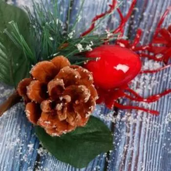 Новогодняя ветка декоративная «Зимнее волшебство. Очарование», 16 см