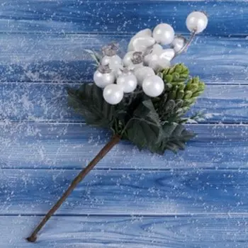 Еловая ветка декоративная «Зимнее волшебство. Сияние», 19 см