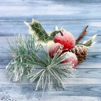 Декор "Зимние грезы" иней ягоды шишка 19 см