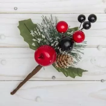 Еловая ветка декоративная «Зимнее волшебство. Мечты», 20 см