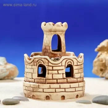 Декорация для аквариума "Башня", коричневая, 9х9х11 см, микс