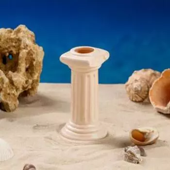 Декорация для аквариума "Колонна", белая, 6х6х11 см