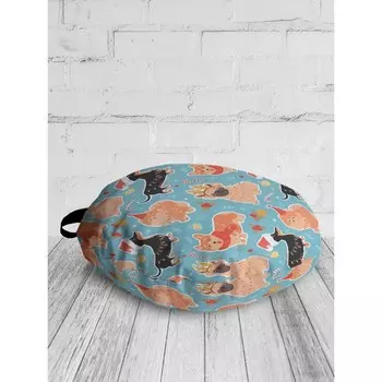 Подушка сидушка «Собачья вечеринка», декоративная, d = 52 см