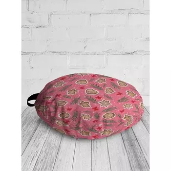 Подушка сидушка «Новогодние пряники», декоративная, d = 52 см