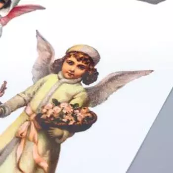 Декоративная наклейка "Ангелочки" прозрачный фон 30х50 см