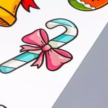 Декоративная наклейка "Новогодние сладости" белый фон 30х50 см