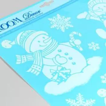 Декоративная наклейка Room Decor "Снеговики" 29х41 см