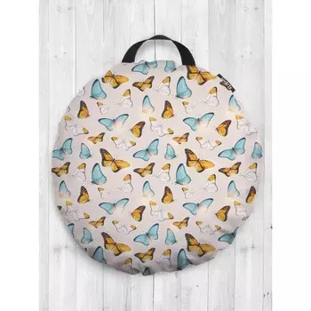 Подушка сидушка «Порхающие бабочки», декоративная, d = 52 см