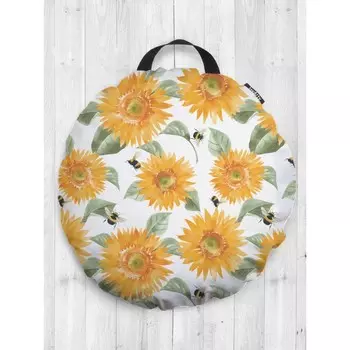 Подушка сидушка «Подсолнух и шмель», декоративная, d = 52 см
