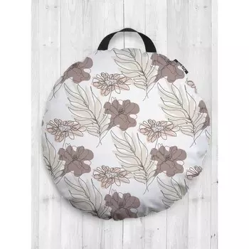 Подушка сидушка «Цветы контуром», декоративная, d = 52 см