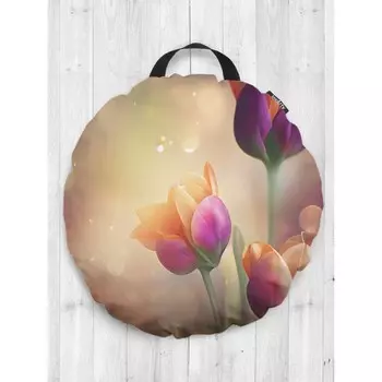 Подушка сидушка «Утро с тюльпанами», декоративная, d = 52 см