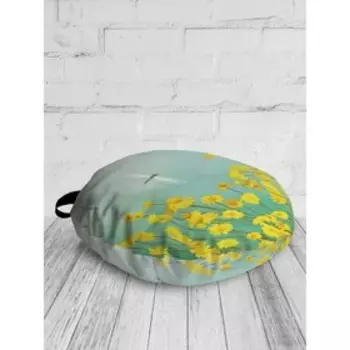 Подушка сидушка «Перелет стрекоз», декоративная, d = 52 см