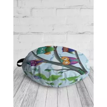 Подушка сидушка «Совы на ветках», декоративная, d = 52 см