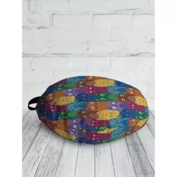 Подушка сидушка «Яркие цветные коты», декоративная, d = 52 см