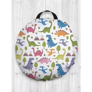 Подушка сидушка «Цветные динозавры», декоративная, d = 52 см