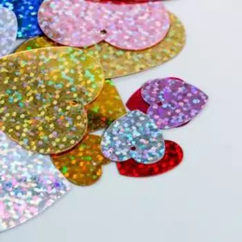 Декоративне пайетки "Сердечки" 12 мм (набор 15 гр)