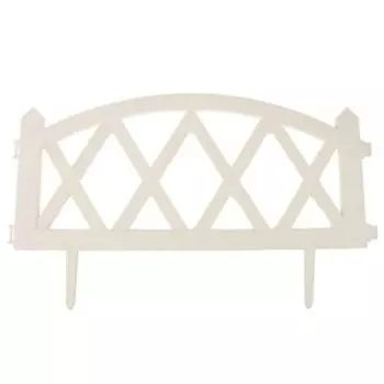 Ограждение декоративное, 35232 см, 4 секции, пластик, белое, MODERN, Greengo