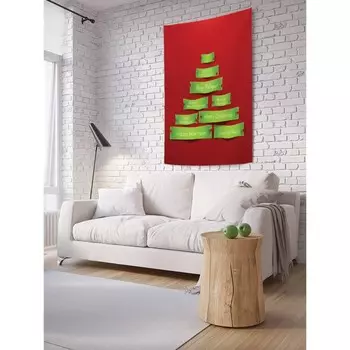 Декоративное панно с фотопечатью «Ель с поздравлениями», вертикальное, размер 150х200 см