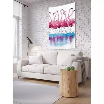 Декоративное панно с фотопечатью «Фламинго акварелью», вертикальное, размер 150х200 см