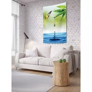 Декоративное панно с фотопечатью «Бабочка ловит каплю», вертикальное, размер 150х200 см