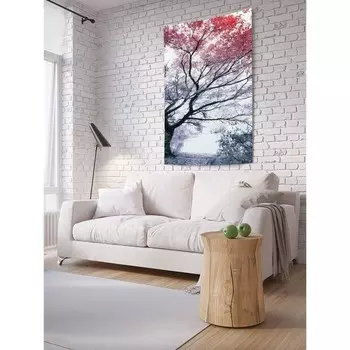 Декоративное панно с фотопечатью «Дорога в древнем лесу», вертикальное, размер 150х200 см