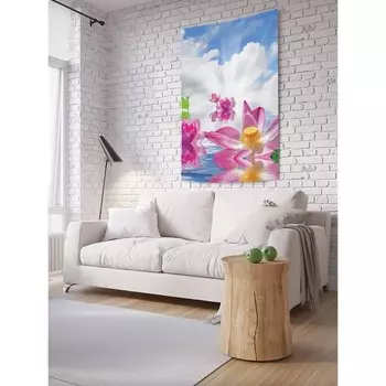 Декоративное панно с фотопечатью «Нежные водные лилии», вертикальное, размер 100х150 см