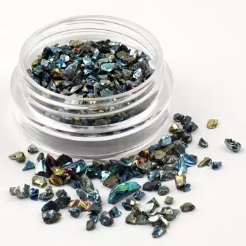 Фигурки для декора «Камень», объёмные, цвет изумрудный, голографические