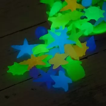 Декоративные фигурки для аквариума, светящиеся, «Морские обитатели», 3 - 5 см, 200 г, микс