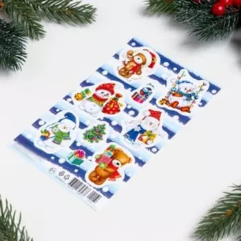 Декоративные наклейки "Снеговик-4" 10х16 см