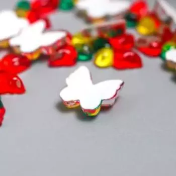 Декоративный элемент "Бабочка" 10 мм разноцветный