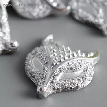 Декоративный элемент "Лис" цвет серебро 1х1,2 см