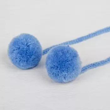 Декоративный элемент на верёвочке 2 шарика, d= 3 см, набор 4 шт., цвет голубой
