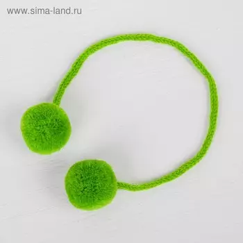 Декоративный элемент на верёвочке 2 шарика, d= 3 см, набор 4 шт., цвет зелёный