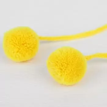 Декоративный элемент на верёвочке 2 шарика, d= 3 см, набор 4 шт., цвет жёлтый