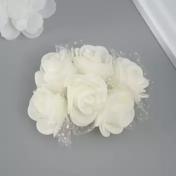 Декоративный цветок для творчества "Роза" айвори