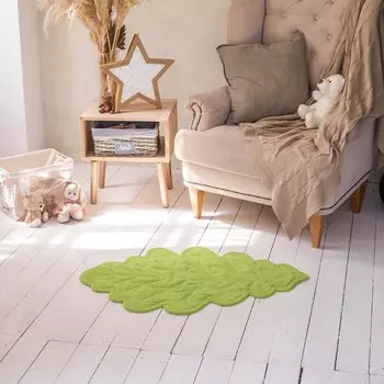 Декоративный детский коврик-покрывало «Ливз», размер 70х110 см, цвет зеленый