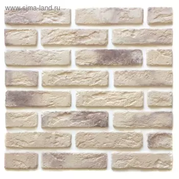 Декоративный камень Кирпич компакт (90шт в наборе), бежевый, 1м2