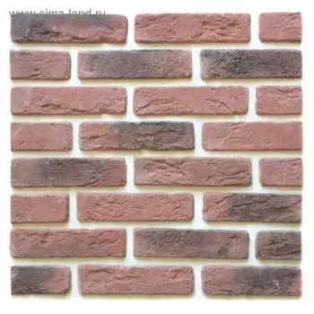 Декоративный камень Кирпич компакт (90шт в наборе), рэд, 1м2