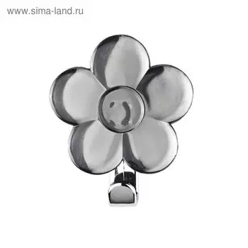 Декоративный крючок «Цветок» серый