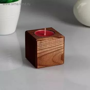 Свеча в деревянном подсвечнике «Мокко», аромат вишни