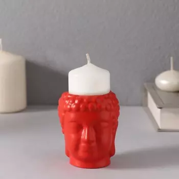 Декоративный подсвечник на 1 свечу «Будда», 76 см, красный