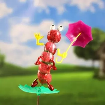 Штекер садовый «Гусеница с зонтиком», 1613 см, h=60 см