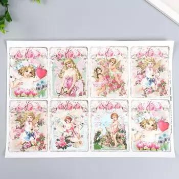 Декупажная карта "Ангелочки" формат А4, плотность 45г/м2