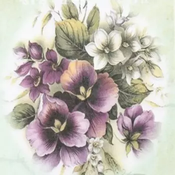 Декупажная карта "Букеты" формат А4, плотность 45г/м2