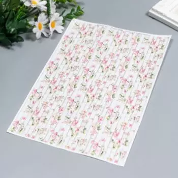 Декупажная карта "Цветочная стена" формат А4, плотность 45г/м2