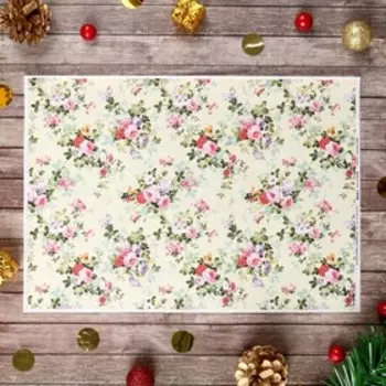 Декупажная карта "Цветочные обои" плотность 45г/м2, формат А4