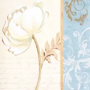 Декупажная карта "Цветок белый" плотность 45 г/м2 формат А4