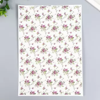 Декупажная карта "Цветы" формат А4, плотность 45г/м2