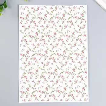 Декупажная карта "Цветы" формат А4, плотность 45г/м2