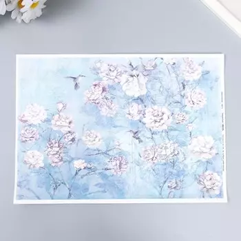 Декупажная карта "Цветы" плотность 45 г/м2 формат А4